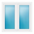 Zweiflügeliges Fenster 122x120,5 cm Weiß