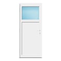 Nebeneingangstür 86x205 cm Weiß 1/3 Glas