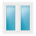 Zweiflügeliges Fenster 102x106 cm Weiß