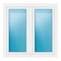 Zweiflügeliges Fenster 121x120 cm Weiß