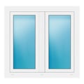 Zweiflügeliges Fenster 105x100 cm Weiß