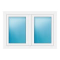 Zweiflügeliges Fenster 120x84 cm Weiß