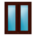 Zweiflügeliges Fenster 100x120 cm Mahagoni genarbt