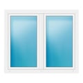 Zweiflügeliges Fenster 150x128 cm Weiß
