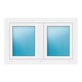 Zweiflügeliges Fenster 110,5x70 cm Weiß