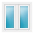 Zweiflügeliges Fenster 90x90 cm Weiß