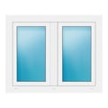 Zweiflügeliges Fenster 107x86 cm Weiß