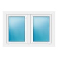 Zweiflügeliges Fenster 116x80 cm Weiß