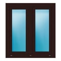Zweiflügeliges Fenster 100x110 cm Braun genarbt
