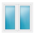 Zweiflügeliges Fenster 114,4x111 cm Weiß