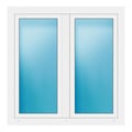 Zweiflügeliges Fenster 125x126 cm Weiß