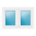 Zweiflügeliges Fenster 110x75 cm Weiß