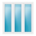 Dreiflügeliges Fenster 168x174 cm Weiß