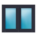 Zweiflügeliges Fenster 120x100 cm Anthrazit Feinstruktur