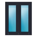Zweiflügeliges Fenster 100x125 cm Anthrazit genarbt
