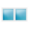 Zweiflügeliges Fenster 223x121 cm Weiß