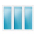 Dreiflügeliges Fenster 220x180 cm Weiß