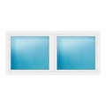 Zweiflügeliges Fenster 220x102 cm Weiß