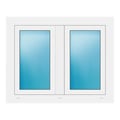 Zweiflügeliges Fenster 100x80 cm Weiß