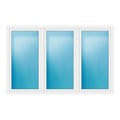 Dreiflügeliges Fenster 250x160 cm Weiß
