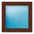 Fenster 100x100 cm Nussbaum genarbt