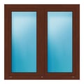 Zweiflügeliges Fenster 130x130 cm Nussbaum genarbt