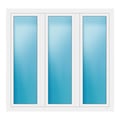 Dreiflügeliges Fenster 178x170 cm Weiß
