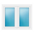 Zweiflügeliges Fenster 116x97 cm Weiß