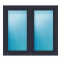 Zweiflügeliges Fenster 140x128 cm Anthrazit Feinstruktur
