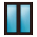 Zweiflügeliges Fenster 136x157,5 cm Braun genarbt