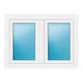 Zweiflügeliges Fenster 108x79 cm Weiß