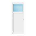 Nebeneingangstür 86x220,2 cm Weiß 1/3 Glas