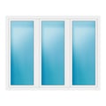 Dreiflügeliges Fenster 224x176 cm Weiß
