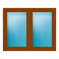 Zweiflügeliges Fenster 163,5x132,5 cm Golden Oak genarbt