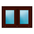 Zweiflügeliges Fenster 102x72 cm Mahagoni genarbt