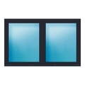 Zweiflügeliges Fenster 222x138 cm Anthrazit genarbt