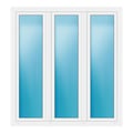 Dreiflügeliges Fenster 168x180 cm Weiß