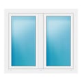Zweiflügeliges Fenster 127x111,5 cm Weiß