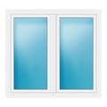 Zweiflügeliges Fenster 143x132 cm Weiß