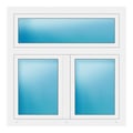 Zweiflügeliges Fenster 130x130 cm Weiß