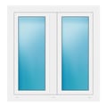 Zweiflügeliges Fenster 104,2x108 cm Weiß
