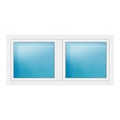 Zweiflügeliges Fenster 180x85 cm Weiß