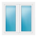 Zweiflügeliges Fenster 110x110 cm Weiß
