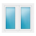 Zweiflügeliges Fenster 103,5x95 cm Weiß