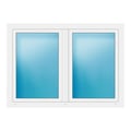 Zweiflügeliges Fenster 156x112 cm Weiß