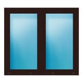 Zweiflügeliges Fenster 163,5x148 cm Braun genarbt