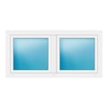 Zweiflügeliges Fenster 154x76 cm Weiß