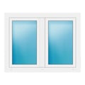 Zweiflügeliges Fenster 122x95 cm Weiß