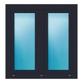 Zweiflügeliges Fenster 104,2x108 cm Anthrazit genarbt