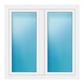 Zweiflügeliges Fenster 125x124,5 cm Weiß